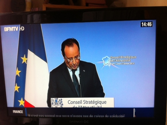 François Hollande Conseil de l'Attractivité Elysée 17 février 2014 (c) BFMTV